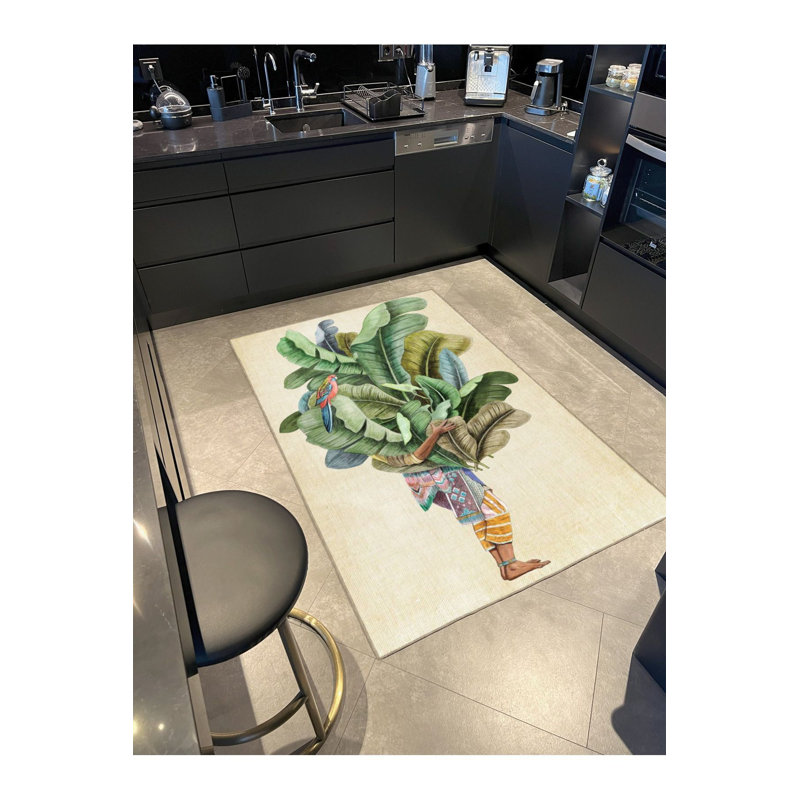 Tapis décoratif lavable à la machine, Sous-tapis rectangulaire de 3 pi 3 po x 4 pi 11 po