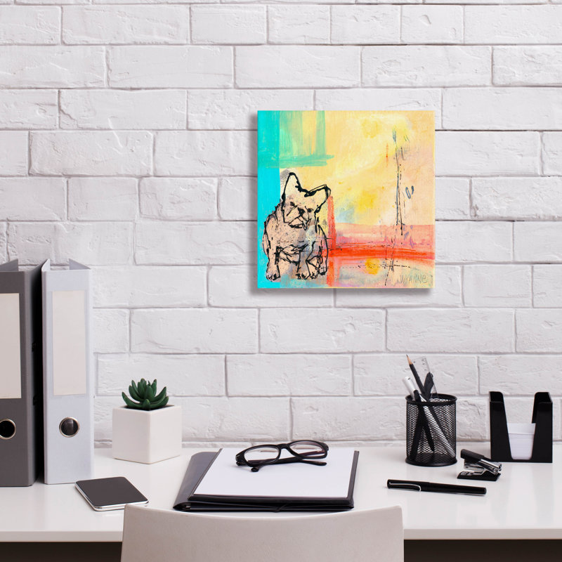 «French Bulldog» par Wyanne, H 12 po x l 12 po x P 0,75 po