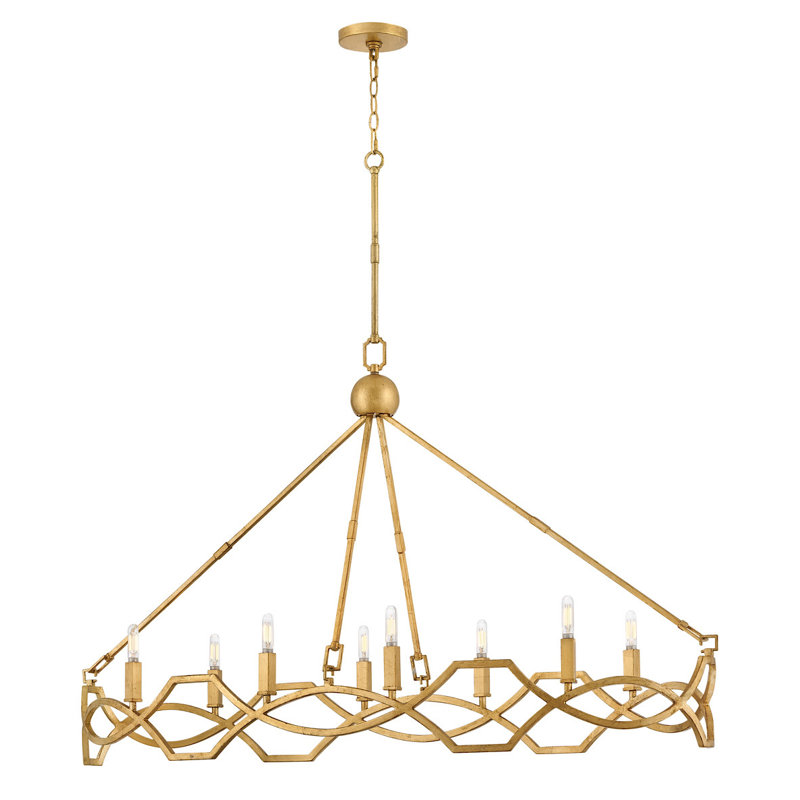Leona Eight-Light Hand-Leafed Oval Chandelier