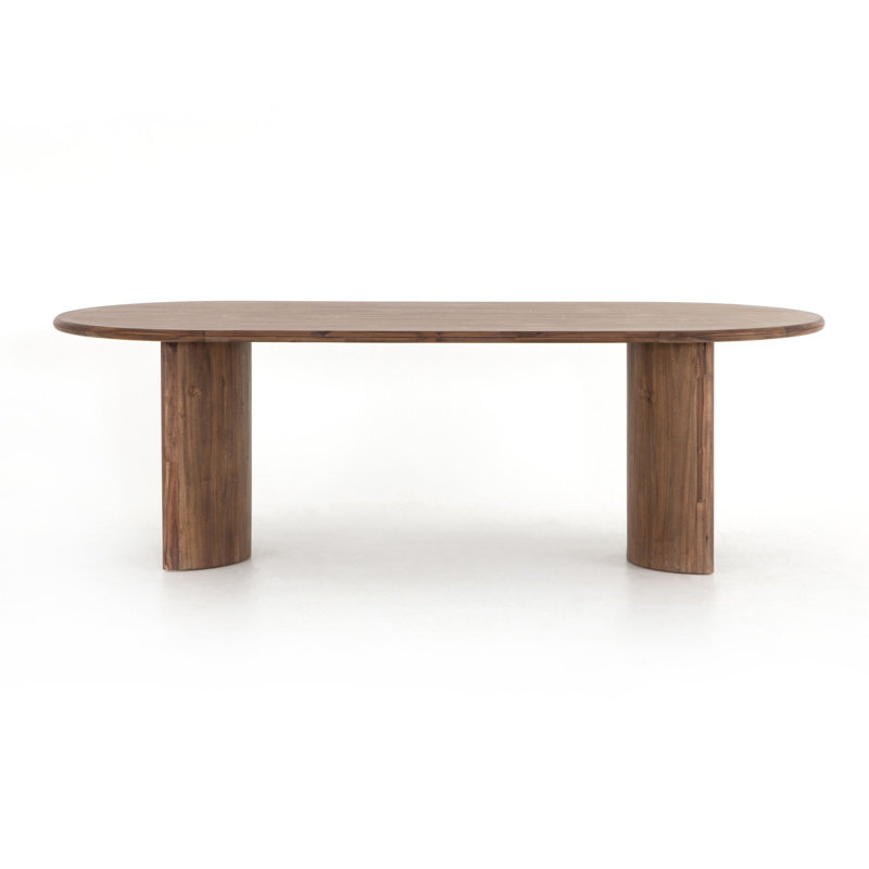 Paden Oval Dining Table, Seasoned Brown Acacia, 30" H x 94" W x 42" D