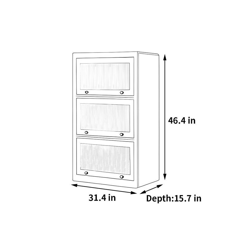 Fleischer, (3 tablettes) H 46,4 po x l 31,4 po x P 15,7 po