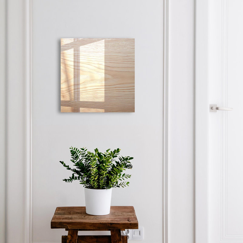 Key cabinet for home, Opens to the left, 30x30x5, White, Natural wood pattern in warm shades, 