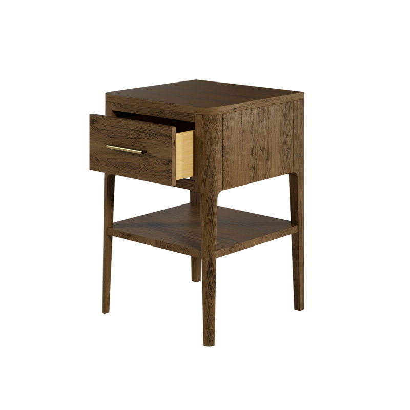 Georgino 40cm W Solid + Manufactured Wood Bedside Table