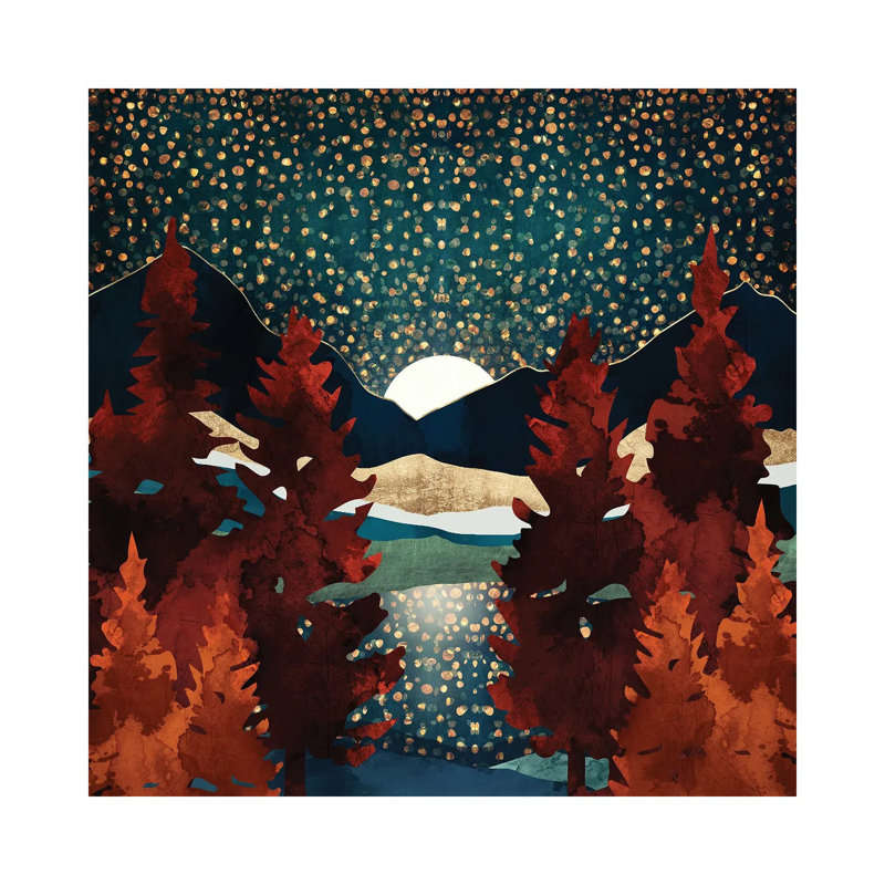 Giclée sur toile tendue avec étoiles, H 12 po x l 12 po