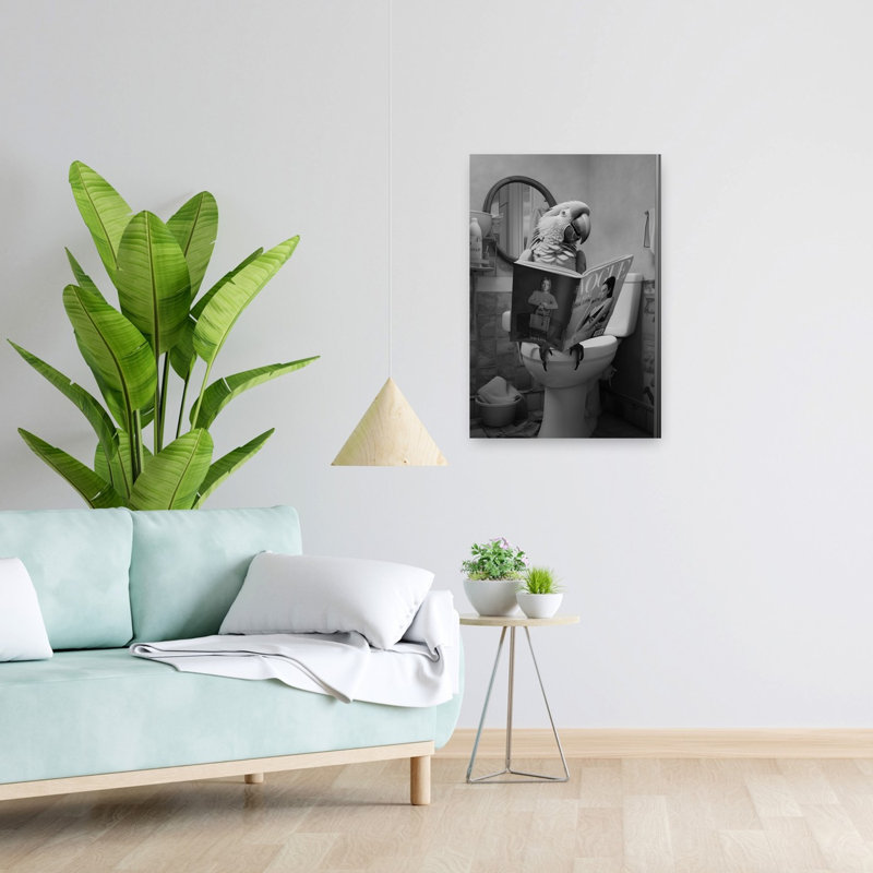 Stylish Reading Parrot by Andreas Magnusson - Wrapped Canvas Print, 60.96 cm H x 40.64 cm W