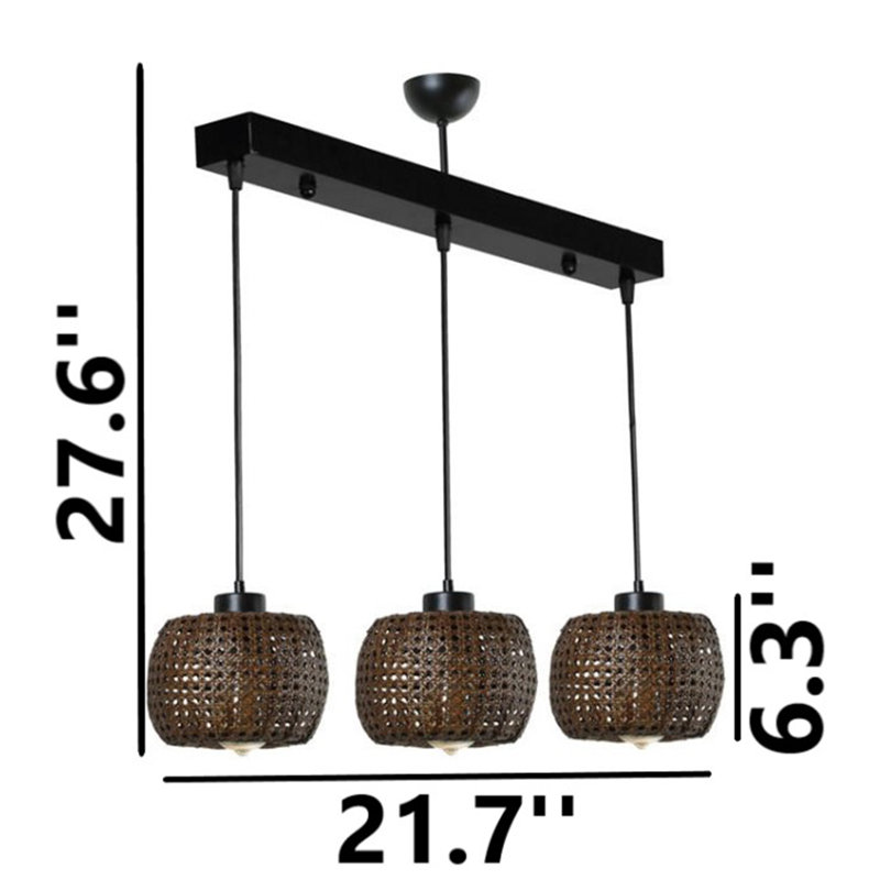 Luminaire suspendu pour îlot de cuisine 3 lumières