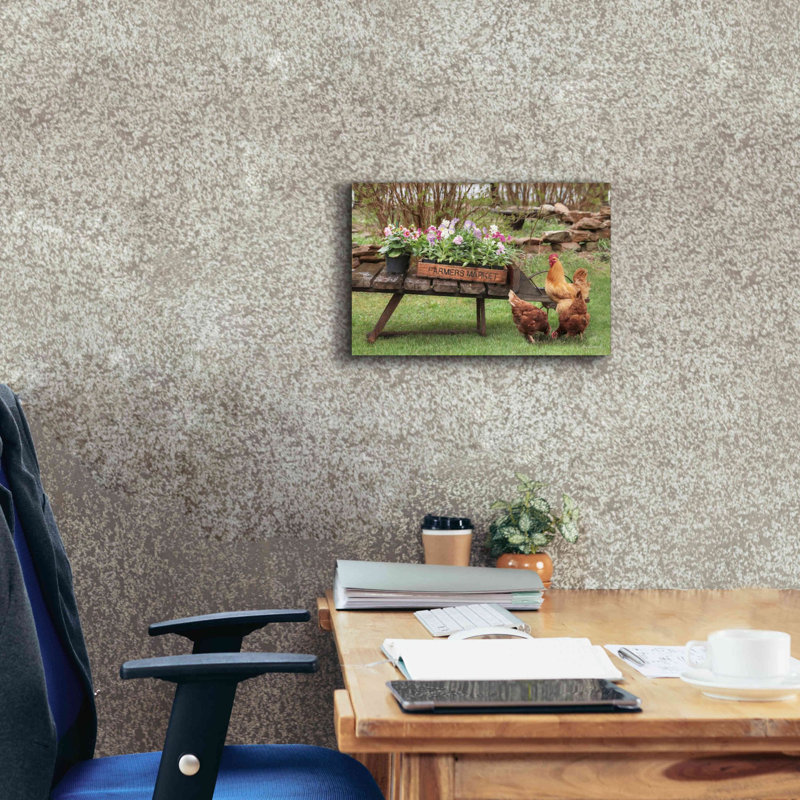 Farmer Flower Cart par Lori Deiter - Photographie sur toile tendue, H 12 po x l 18 po x P 0,75 po
