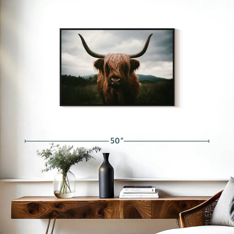 Brampt Open Field Highland Cow, 21" H x 31" W