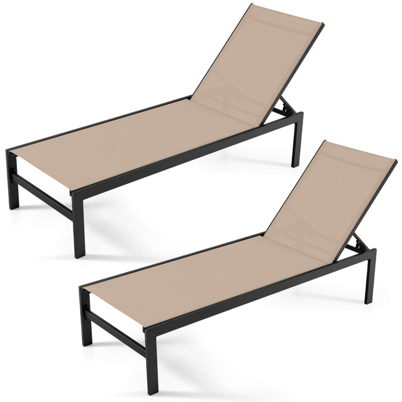 Chaise longue simple inclinable 60,5 po Arinn, Brun