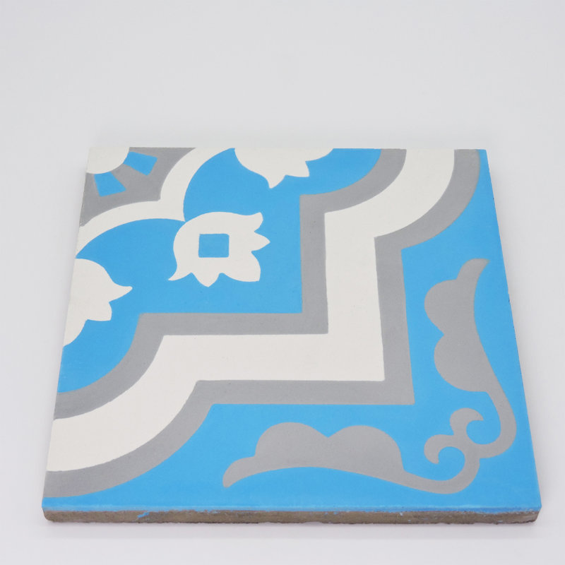 Taza 8 in. x 8 in. Honed Tile, Blue/Gray/White