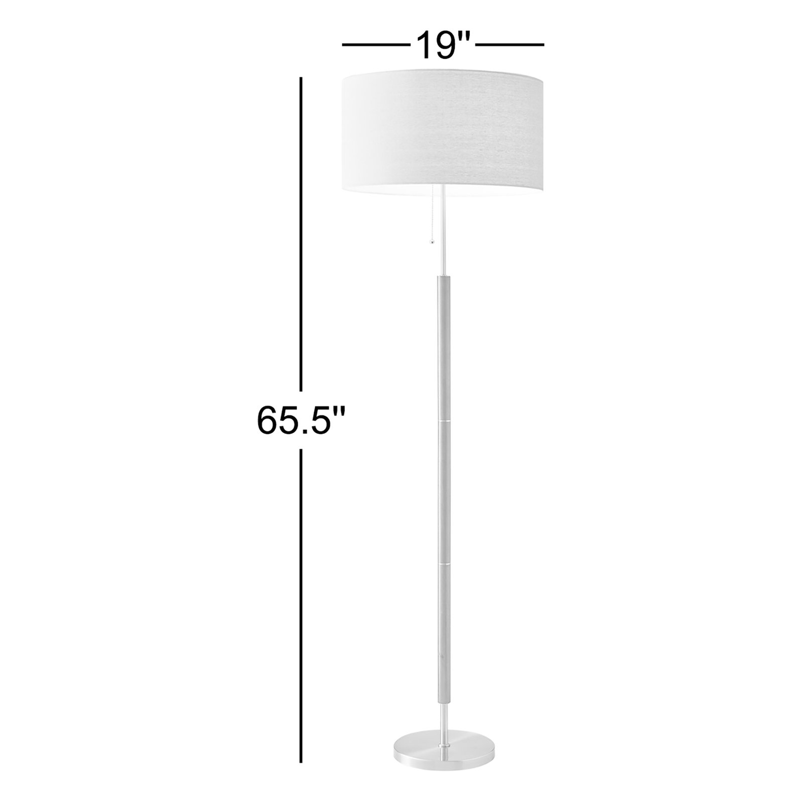 Fernando 65.5'' Floor Lamp, Walnut/Antique Brass, Beige