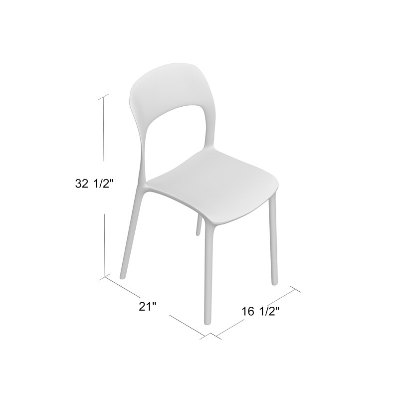 Chaise d'appoint empilable en plastique Casaleggio, Blanc