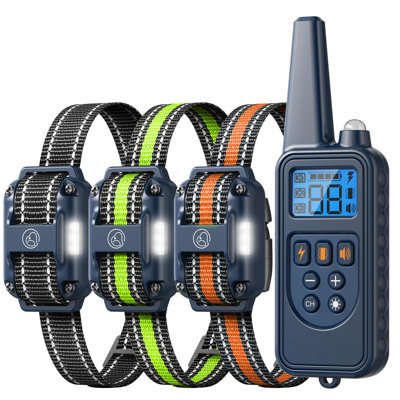 Shock Collar With Remote, Dog Training Collar, 4 Training Modes With Beep, Vibration, Safe Shock, Led Light, 2600 Ft Wireless Range, Rechargeable For
