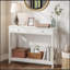 Console avec tiroir et tablettes de rangement, canapé de vestibule de vestibule pour le salon, couloir, blanc-1048013643