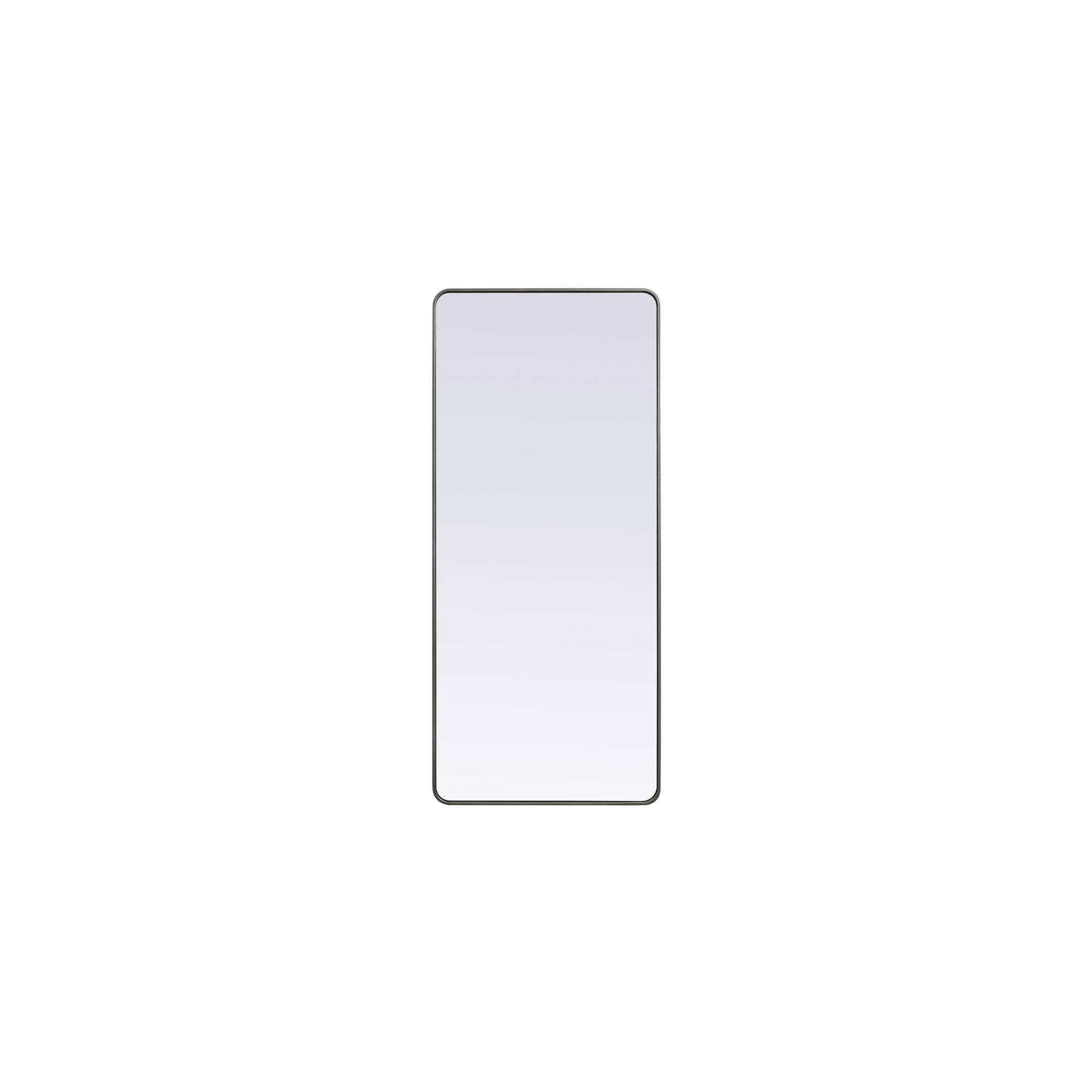 Sabine Metal Rounded Rectangle Wall Mirror, Silver, 72" x 32"