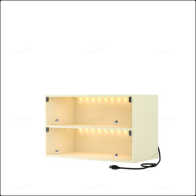 Innovative Wooden Shoe Cabinet with RGB LED Light, Perfect for Organized Sneaker Storage and Modern Home Decor.