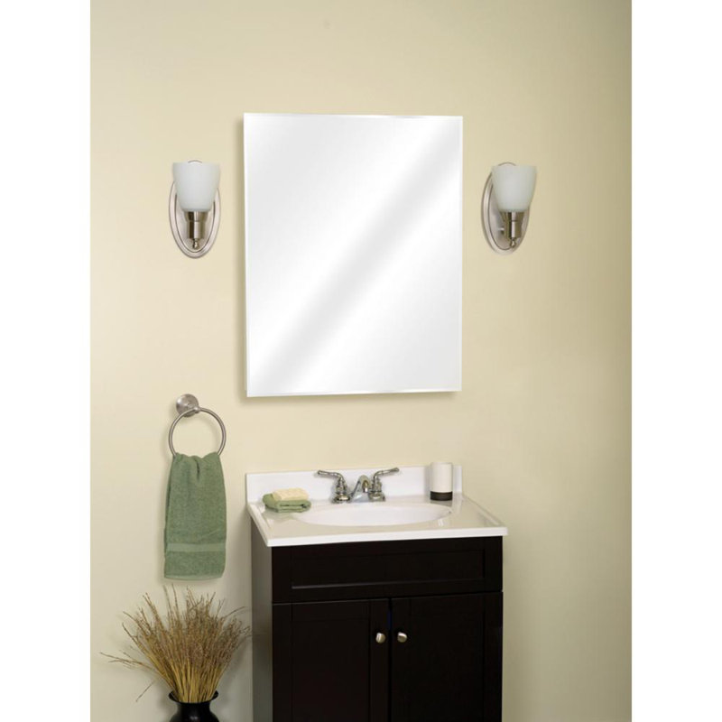 Ahmaud 26.38'' W 7.5'' H Surface Framed Medicine Cabinet Mirror 3 Adjustable