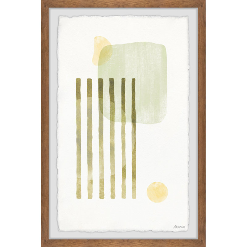 Horizontal Green Lines - Single Picture Frame Painting, 61cm H x 41cm W x 3.81cm D