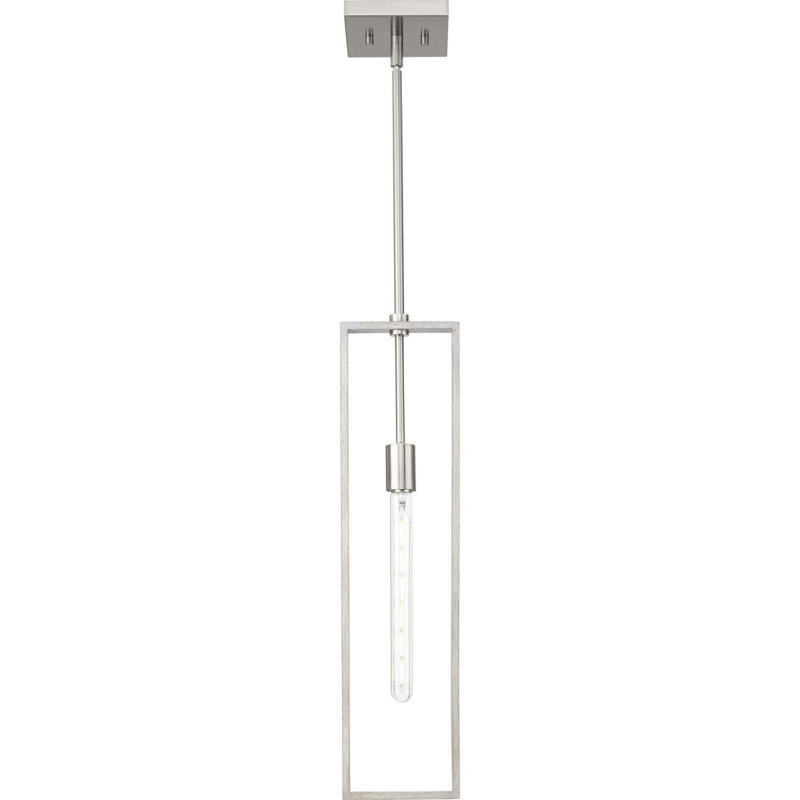 Boundary Brushed Nickel and Grey Washed Oak Pendant Light