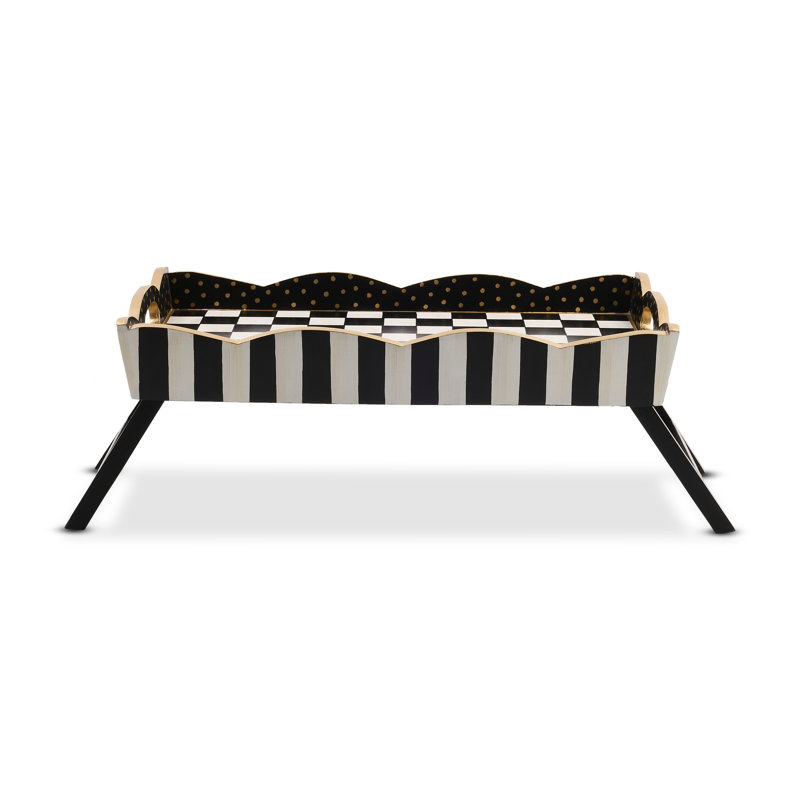 Courtly Check Serving Tray, Black, 9" H x 21.75" W x 12.75" D