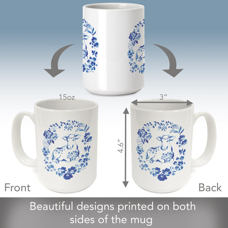 Verre peint bleu Tasse décorative en céramique
