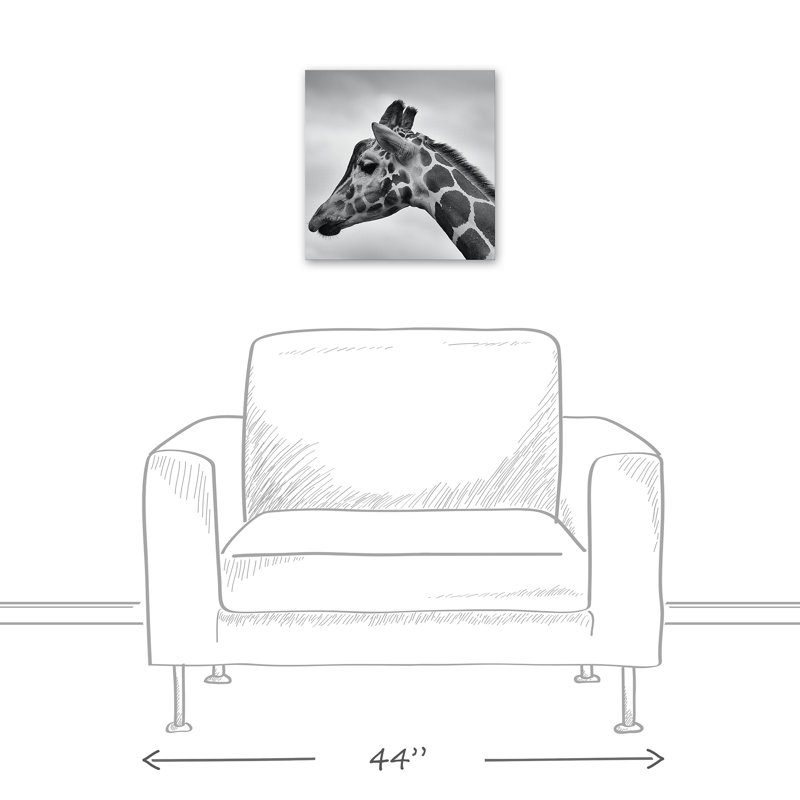Girafe, reproduction d'art sur toile, H 12 po x l 12 po x P 1,25 po