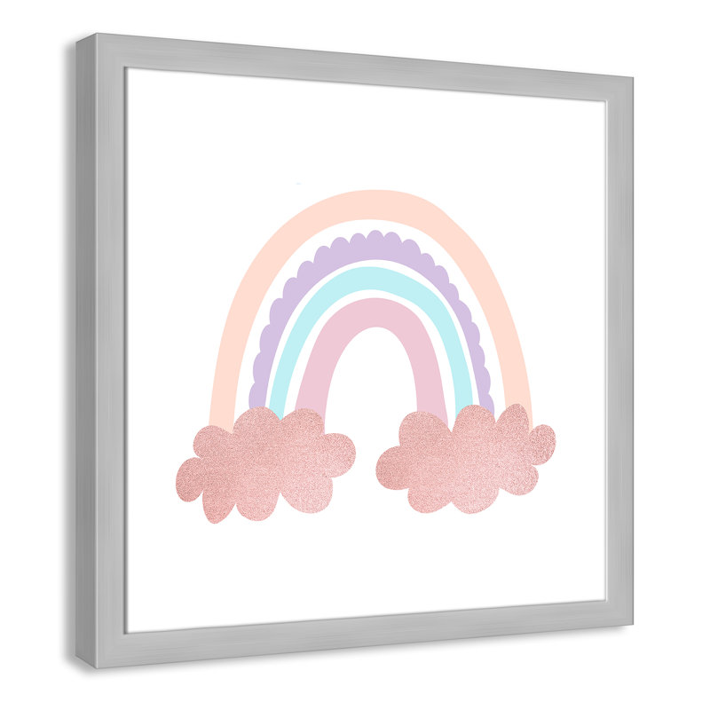 Arc-en-ciel 2, H 24,5 po x l 24,5 po x P 0,63 po, Cadre boîte champagne