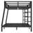 Metal Full XL Over Queen Bunk Bed for Teens & Adults, Space-Saving Design, No Box Spring Needed, Black Frame
