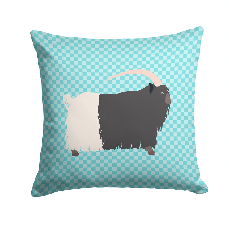 Coussin décoratif extérieur à damier de chèvre, 14 po x 14 po, Bleu