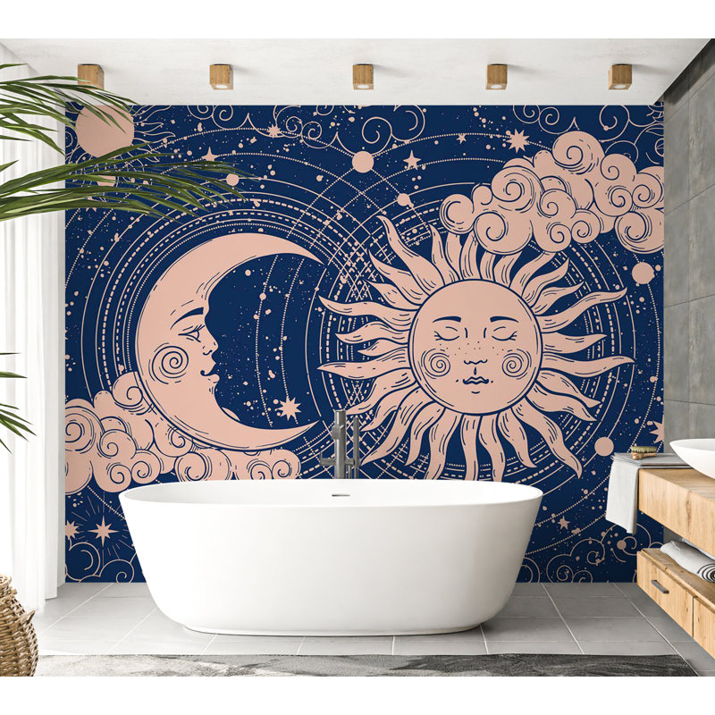 Murale spirituelle pelez et collez - Harmonie cosmique, L 57 po x L 41 po