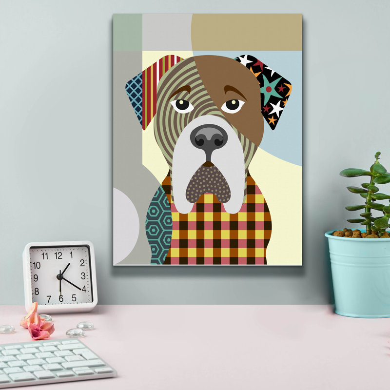 «BullMastiff Dog» par Lanre Adefioyue, H 16 po x l 12 po x P 0,75 po