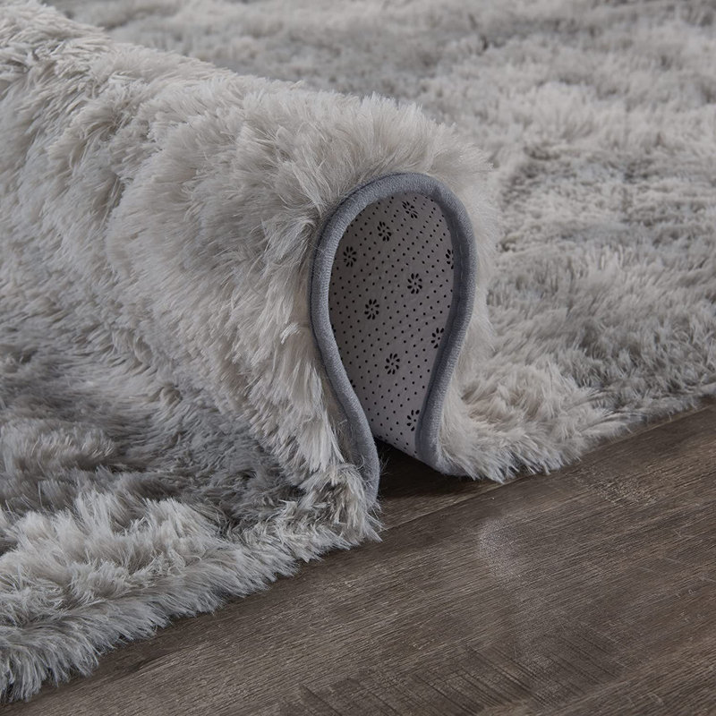 Tapis à poils longs gris, tapis moelleux d'intérieur moelleux pour la chambre à coucher du salon, 5 pi x 8 pi