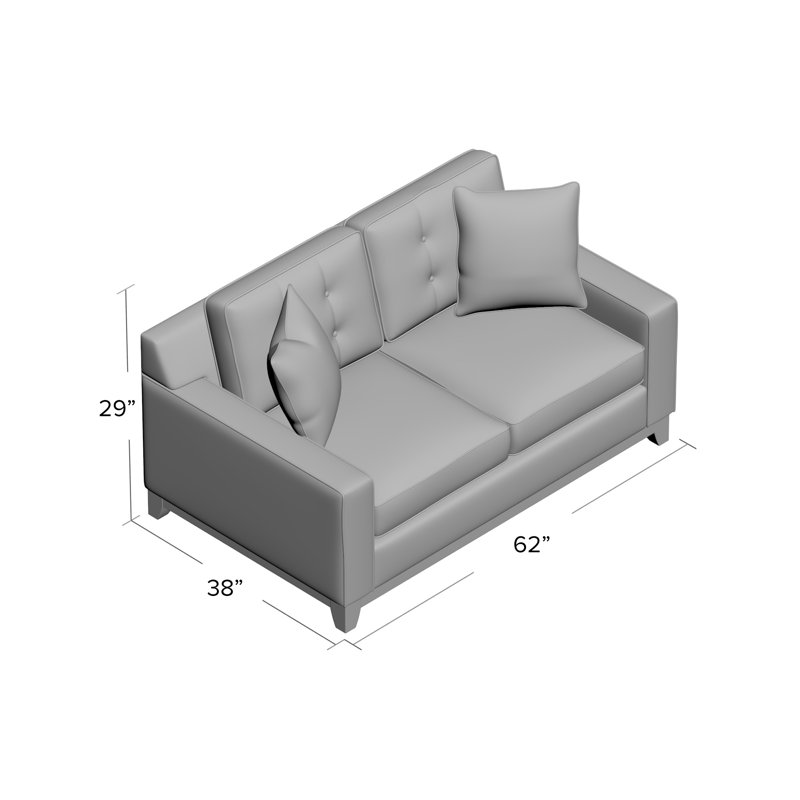 Carollton Upholstered 62'' Loveseat, Napa Vintage Chenille