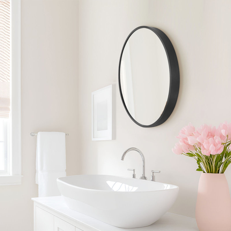 Suszanne Metal Mirror, Black, 24" x 24"