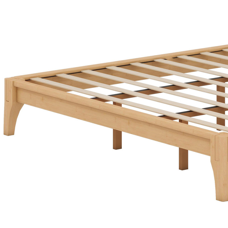 Bamboo Wood Platform Bed Frame, Natural