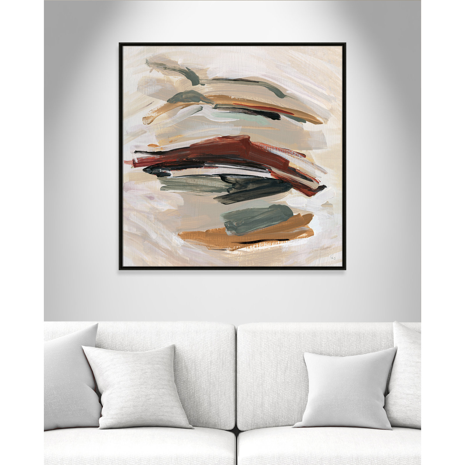Carmina "Spring Shadows" Painting by Susan Jill, 37.5" H x 37.5" W, Espresso 