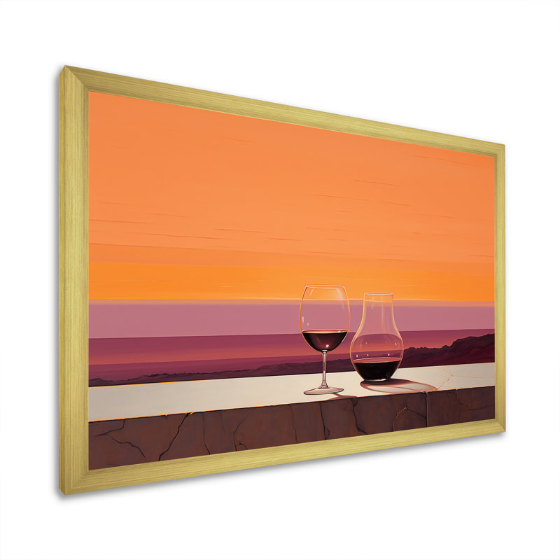 Vinos Vista sur toile, Cadre doré simple, H 12 po x l 20 po x P 1 po