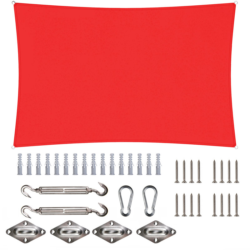 Toile d'ombrage rectangulaire 7 'x 12', Rouge