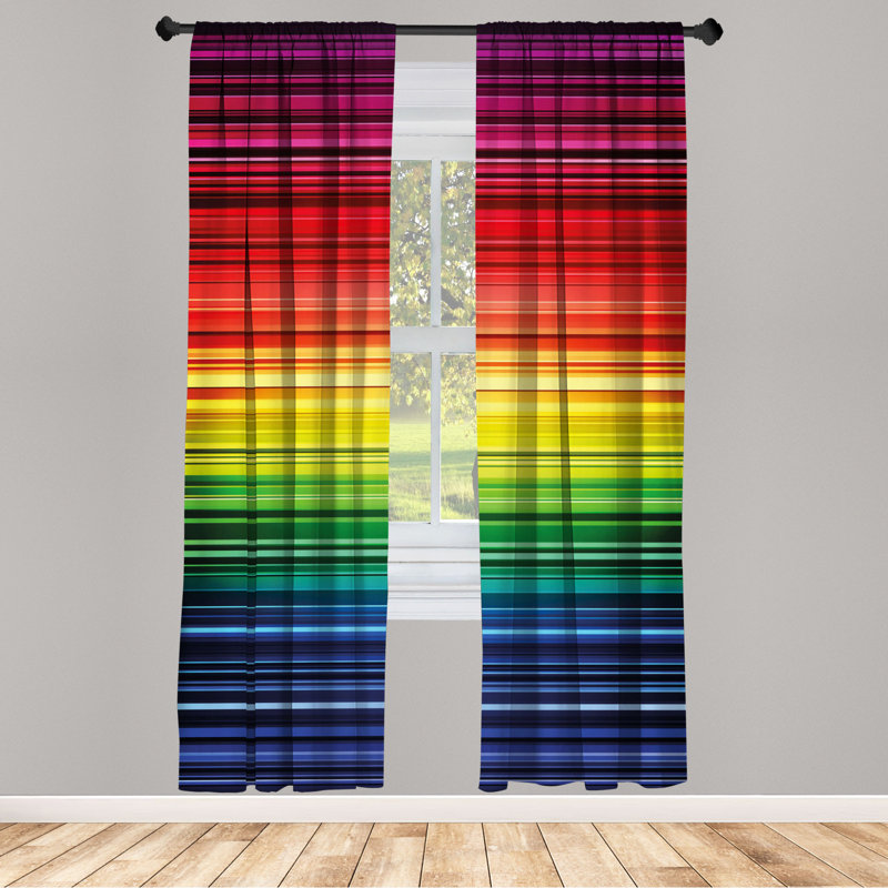 Microfiber Floral Semi-Sheer Rod Pocket Curtain Panels, 28" W x 84" L