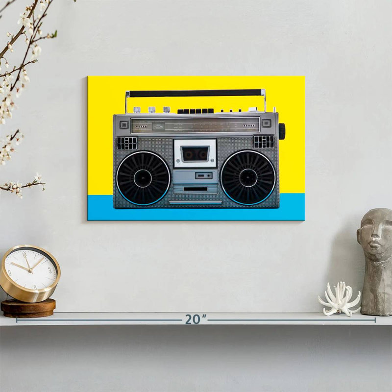 Boombox rétro, H 8 po x l 12 po