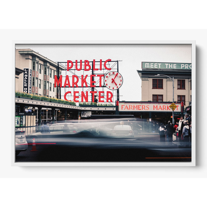 «Seattle Pikes Public Market», Non, 18 x 14, Blanc