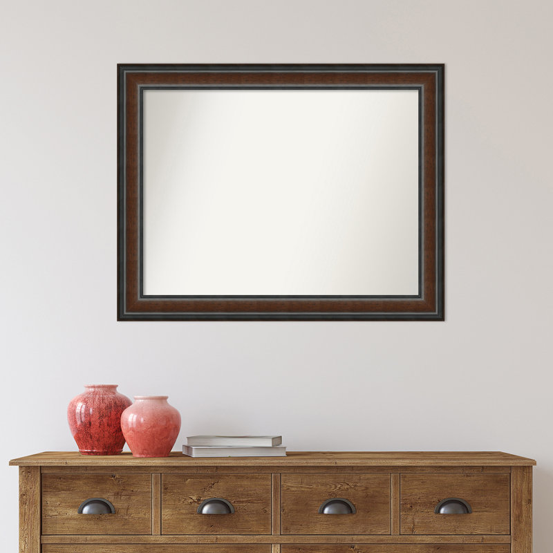 Halcott Solid Wood Rectangle Wall Mirror, 33" H x 26" W
