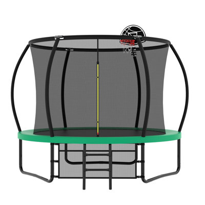 Pumpkin Trampoline, trampoline d'extérieur avec panier de basketball, filet d'enclos et échelle