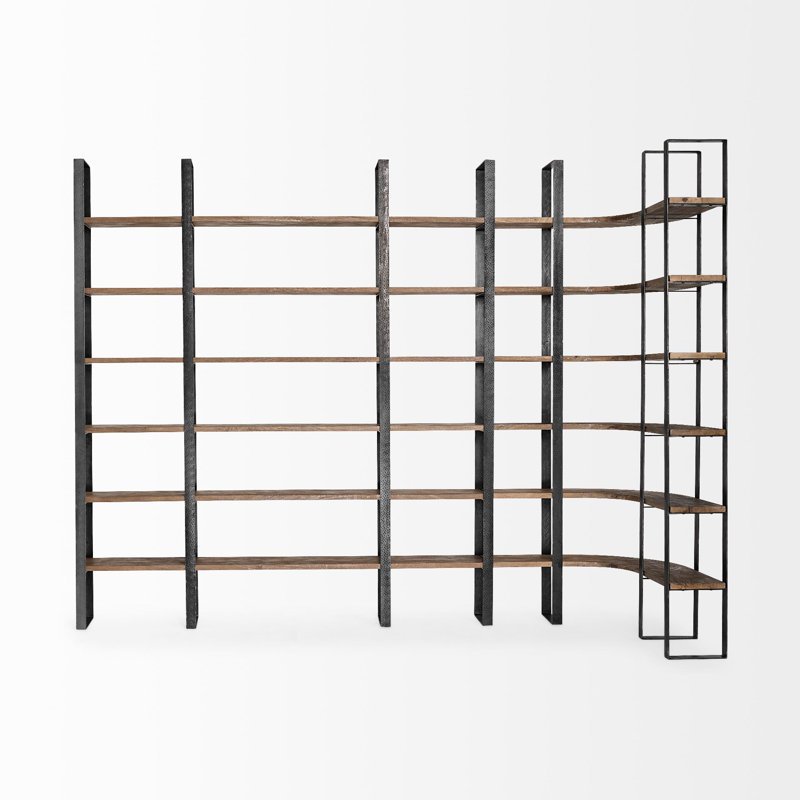 Corner Bookcase, Black/Dark Brown