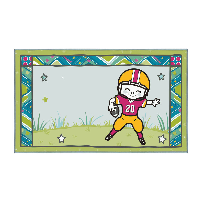 Tapis de football pour enfants Zoomie, Rectangulaire 7 pi x 10 pi