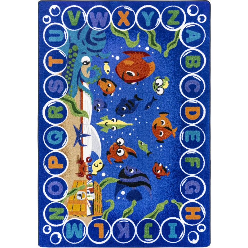 Tapis Underwater Readers par Joy Carpets, Rectangle 5 pi 4 po x 7 pi 8 po