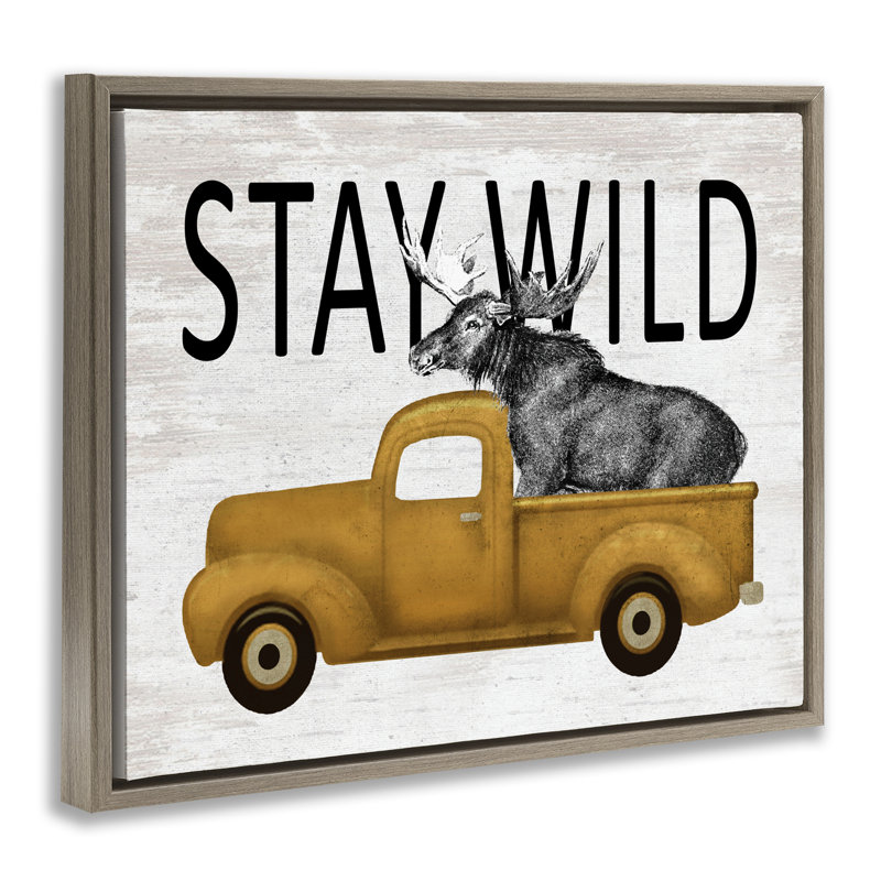 Cadre flottant Stay Wild Moose, H 25 po x l 31 po, Cadre flottant orme Montalcino