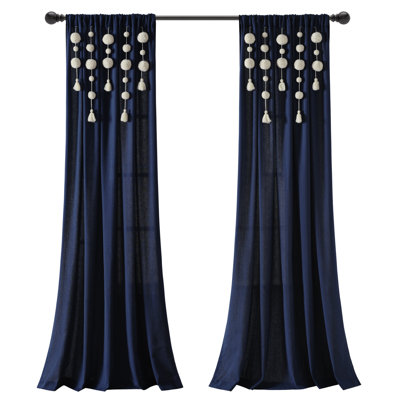 Cotton Blend Semi Sheer Curtain Single Panel