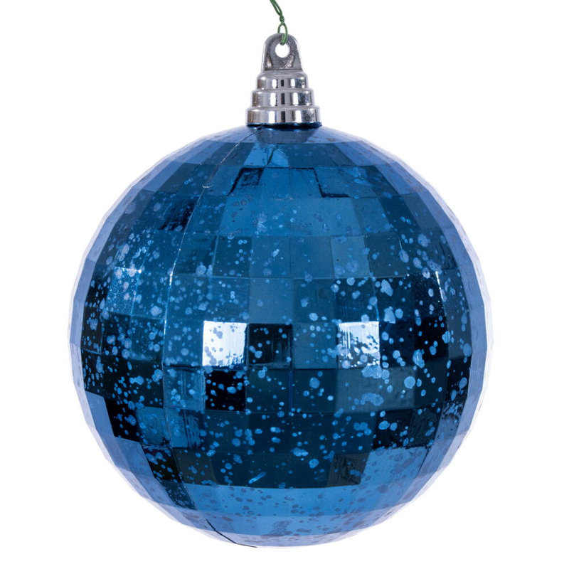 Vickerman 6" Mirror Mercury Ornament. It includes 2 pieces per bag., Midnight Blue