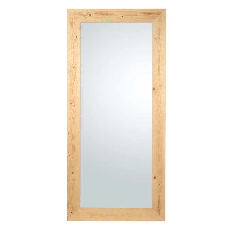 Grant Solid Wood Flat Wall Mirror, 185cm H X 85cm W, Natur